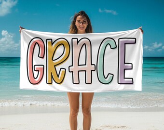 Custom Name Beach Towel: Girls Trip Vacation Towel