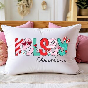 Mädchen Name Valentinstag Geschenk, personalisierte Mädchen Valentine, Valentinstag Benutzerdefinierte Name Kissenbezug, Urlaub Bettwäsche