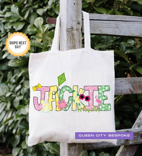 Personalized Beach Bag for Kids Personalized Girls Summer Tote
