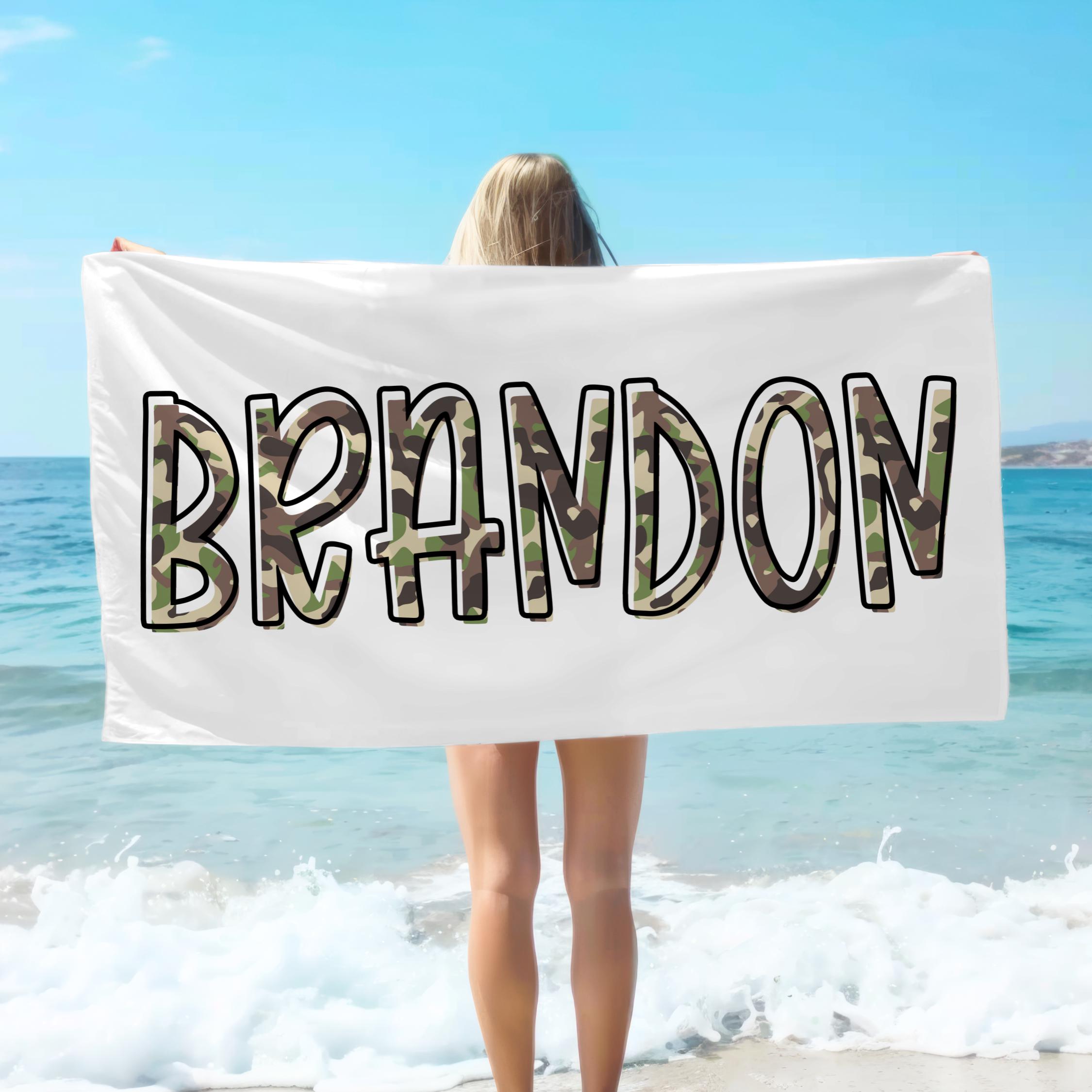 Personalized Camo Name Beach Towel: Boy's Summer Vacation Gift - Etsy
