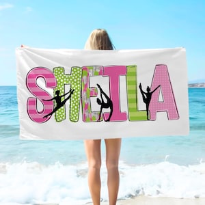 Personalized Dance Beach Towel, Dance Themed Pool Towel, Dancer Name Beach Towel, Dance Name Beach Blanket, Custom Dance Gift
