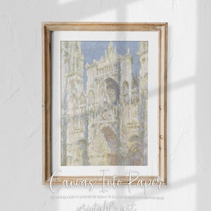 Digital Download | Printable Wall Art | Decor | Vintage Art | Rouen Cathedral, West Façade, Sunlight (1894) by Claude Monet