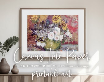 Digital Download | Printable Wall Art | Decor | Vintage Art | Vincent van Gogh Sunflowers | Floral Painting | Print | Home Decor | Interior