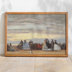 Digital Download | Printable Wall Art | Decor | Vintage Art | The Beach at Villerville (1864) impressionism by Eugène Boudin