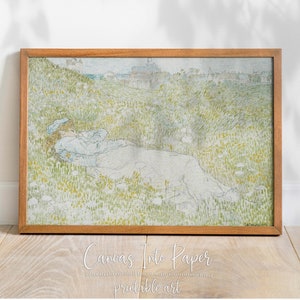 Digital Download | Printable Wall Art | Decor | Vintage Art | Woman Lying in the Dunes near Noordwijk (1902) by Jan Toorop