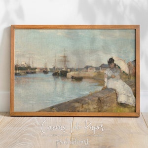 Digital Download | Printable Wall Art | Decor | Vintage Art | The Harbor at Lorient (1869) painting in high resolution by Berthe Morisot