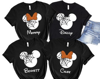 SALE!! Disney Spider Halloween Family Mickey Minnie Shirts Matching Vacation Shirts Disney Shirts Cruise Mickey Head Shirt Pumpkin Spiderweb