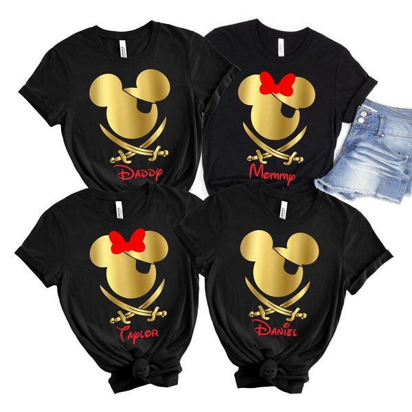 SALE!! Disney Pirate Shirt, Disney Cruise Gold Shirts, Pirate Gold Shirt, Family Matching Tee, Mickey Pirate Night, Disney World Shirts