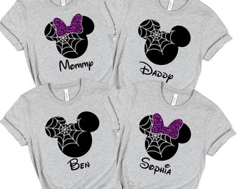 SALE!! Halloween Family Mickey Minnie Shirts, Matching Vacation Shirts, Disney Shirts Vacation, Mickey Head Shirts, Pumpkin, Spiderweb, Fall