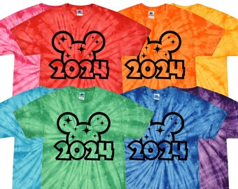 SALE!! 2024 NEW YEAR Tie Dye Family Vacation Shirts, Disney Matching Vacation Shirts, Disney Shirts, Disney Family, Disney Cruise, Ears