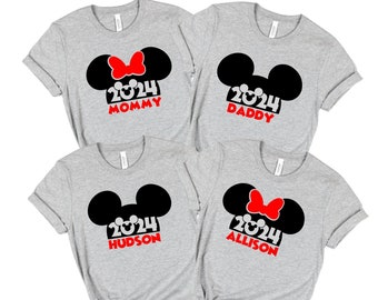 SALE!! 2024 Disney Personalized Mickey Ears Mouse Family Vacation Shirts, Matching Vacation Shirts Disney Family Vacation Disney Cruise