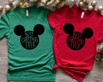 SALE!! Best Christmas Ever Family Mickey Shirts, Matching Vacation Shirts, Disney World, Disney Shirts, Disney Vacation, Mickey Hat Tee