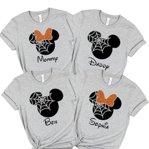 SALE!! Halloween Family Mickey Minnie Shirts, Matching Vacation Shirts, Disney Shirts Vacation, Mickey Head Shirts, Pumpkin, Spiderweb, Fall