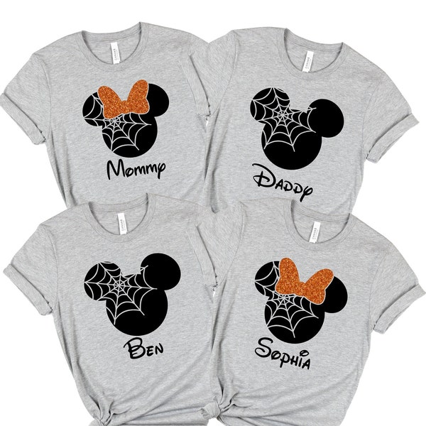 SALE!! Halloween Family Mickey Minnie Shirts, Matching Vacation Shirts, Disney Shirts Vacation, Mickey Head Shirts, Pumpkin, Spiderweb, Fall