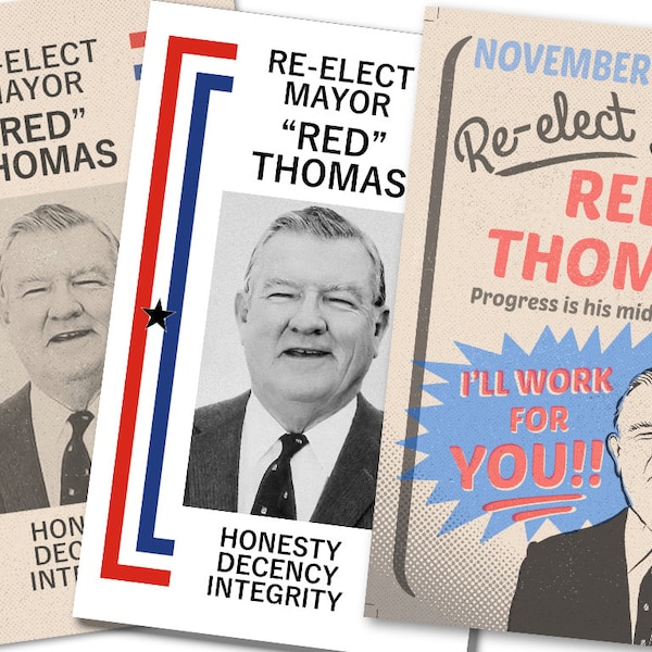 Back to the future RED THOMAS 1955 re-election campaign add