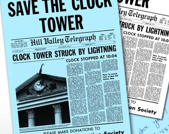 Back to the Future - Save the Clock Tower Flyer - Etsy