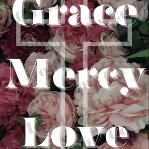 Gnade Barmherzigkeit Liebe Blumen Kreuz PNG download