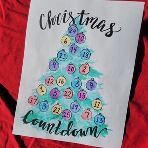 Christmas Tree Countdown Printable - Etsy