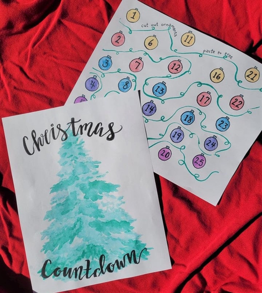 Christmas Tree Countdown Printable Etsy