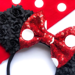 Minnie Mouse Ears | Minnie Ears | Minnie Disney Ears | Floral Ears | Minnie Mouse Gifts | Minnie Disney Gifts | Disney Gifts