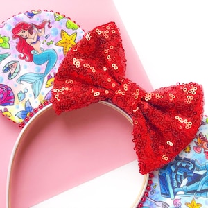Little Mermaid Ears | Ariel Ears | Ariel Disney Ears | Ariel Floral Ears | Princess Ears | Little Mermaid Gifts | Ariel Gifts | Disney Gifts