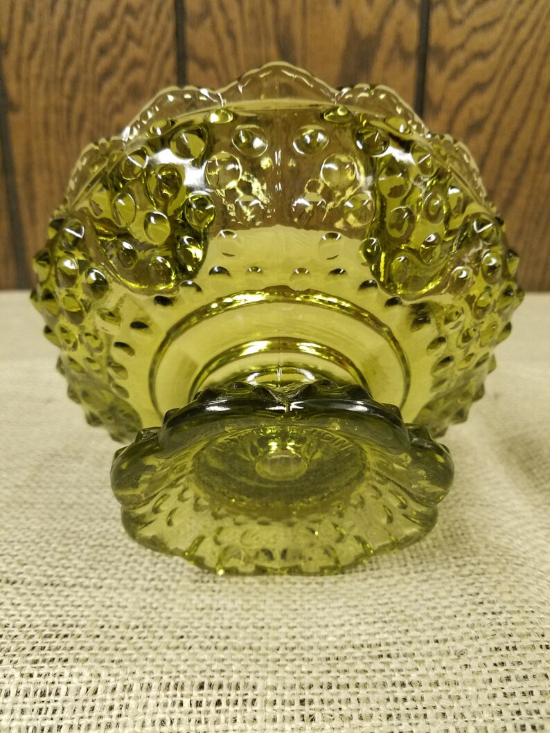 Fenton Hobnail antique vintage green candle holder Etsy