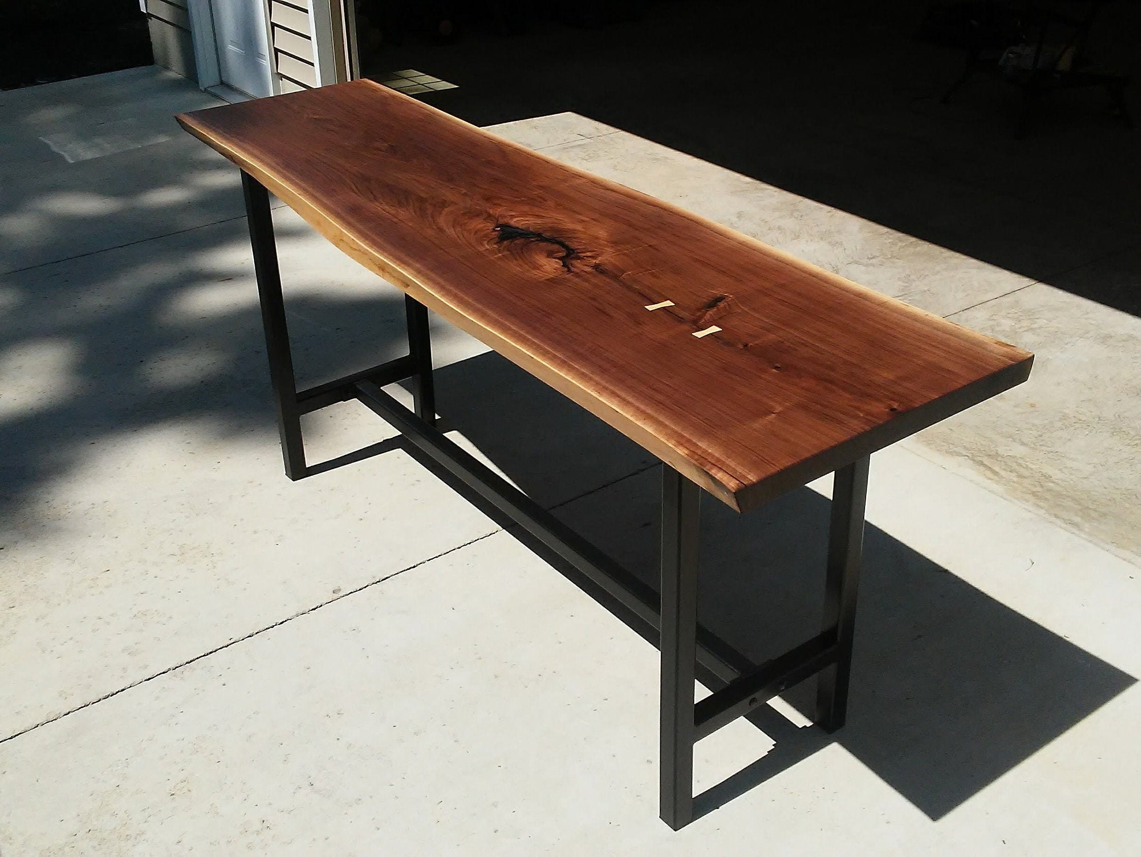 Live Edge Walnut Bar Table Etsy