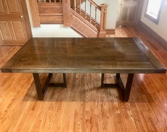 Oak Conference Table with Steel Base