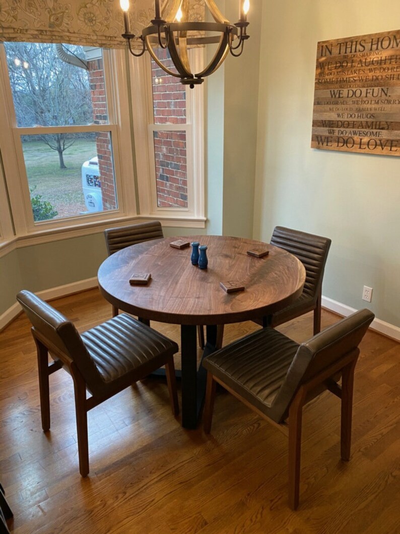 Round Walnut Dining Table Etsy