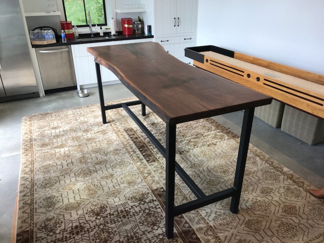 Live Edge Walnut Bar Height Table - Etsy