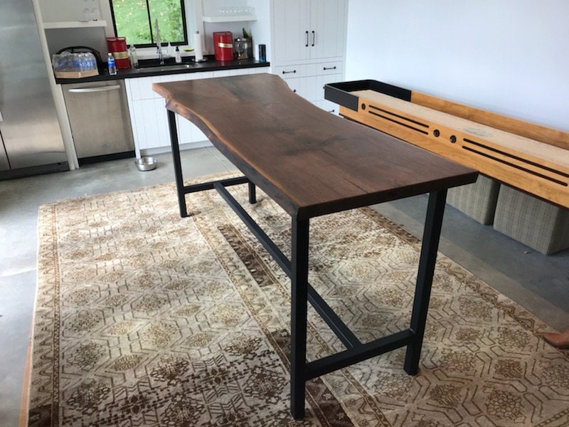 Live Edge Walnut Bar Height Table - Etsy
