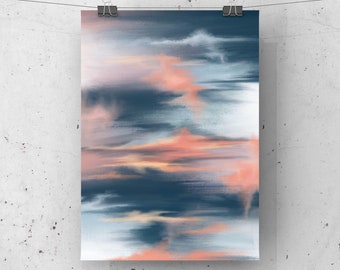 Abstract Sunset Acrylic Painting Print