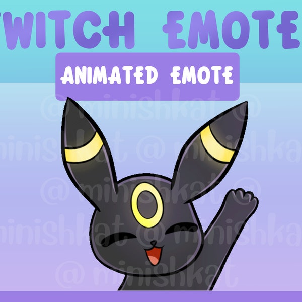 ANIMATED Umbreon Twitch Emote | Eeveelution Emotes | Pokemon Emotes |  Animated Wave Emotes | Pre-Made Emotes | Eevee Emotes