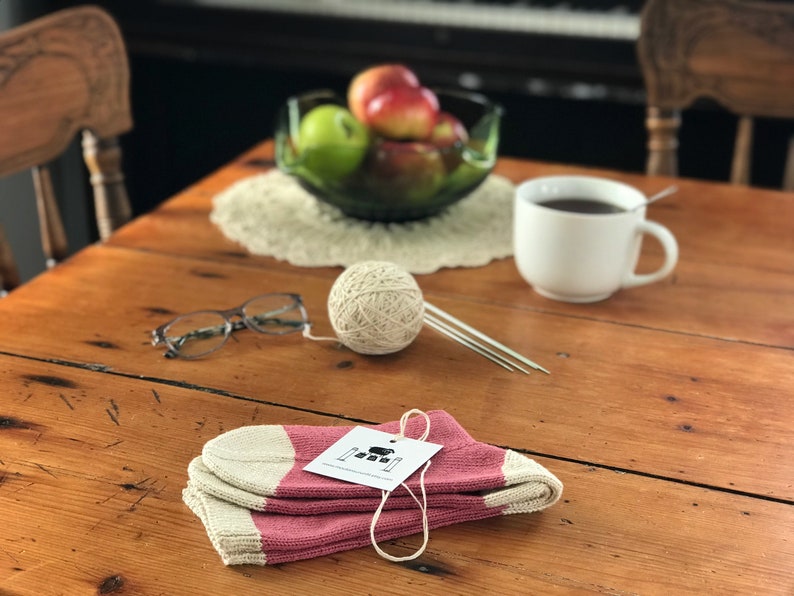 Pima Cotton Socks Hand Knitted Vegan Socks Pink