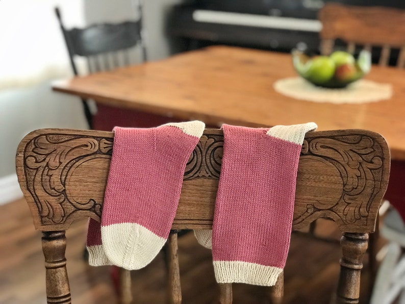Pima Cotton Socks Hand Knitted Vegan Socks Pink