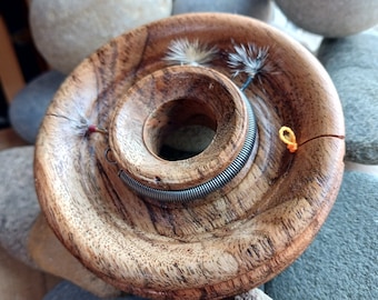 Spring fly Tenkara fly and line holder spool. double duty single track, Simplicity and function hand made Many styles, Tenkara simplicty