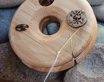 Minimalist Bamboo Tenkara Line Spool: Japanese Button Catch, Handmade limited edition