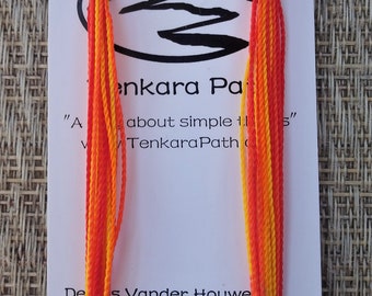 VARIEGATED FLAME (red, orange, yellow)  12' Tenkara level fishing leader line high visible color Tenkara tackle