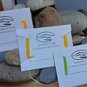 All three colors of tenkara path furled level line orange, yellow and green
Solid colors on cards