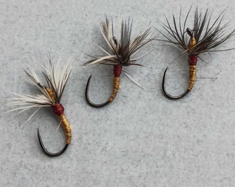 Tenkarapath Matchstick Sakasa Kebari Sets of 3, 6 or 12 limited supply ( size 12 barbless hooks) Your choice of hackle: Soft, Frim, or Both