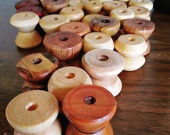 Hand Turned Cherry Wood Fly Tying Bobbin Spools - 3 or 5 Pack