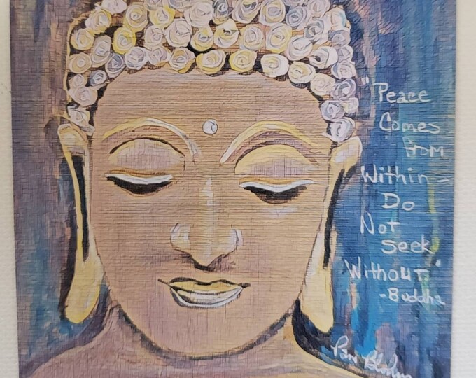 Buddha Head Fridge  MAGNET- "Peaceful Buddha" -3.5x4.5 Flexible Magnet Print- Made in USA - Zen Buddha art - gift under 10