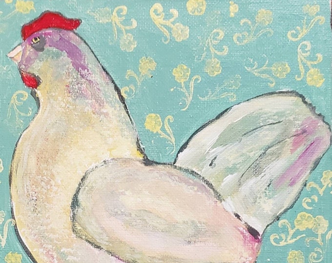Chicken Artist PRINT from original painting -8x10 PRINT Only- Ira Yeager Tribute Series