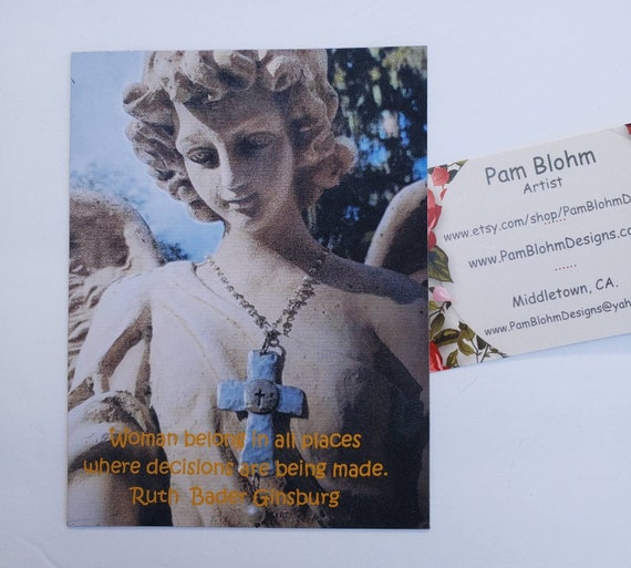 Angel Fridge Magnet "Ruth Ginsburg" quote about woman - Pam Blohm original Angel Photography image