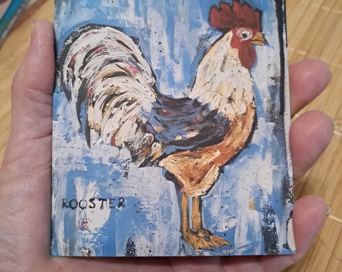 Farmhouse Fridge  MAGNET  "Rooster " farmhouse small art -Country home decor  - kitchen small art - Small gift- Rooster Spirit animal -