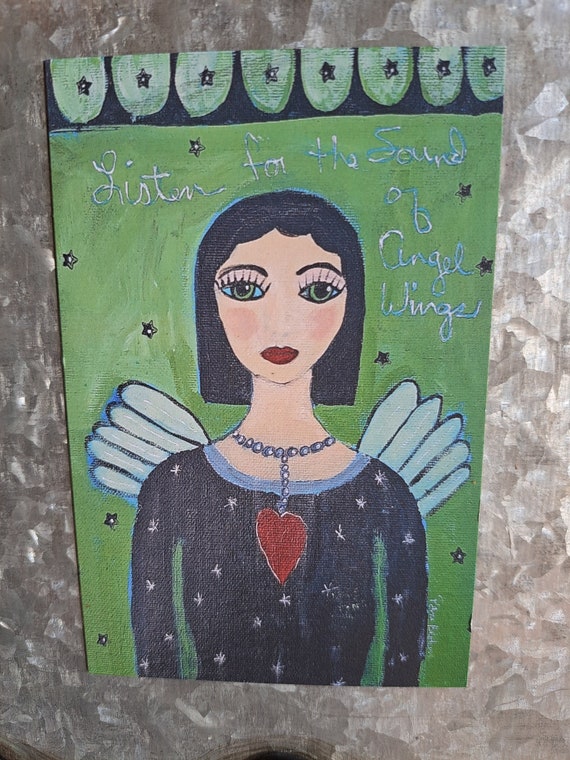 ANGEL Magnet "Listen to the sound of Angel wings " - 3x4.75 fridge magnet - Gift Idea made in usa