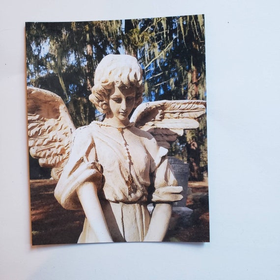 Angel Fridge Magnet "Praying Angel" -Cemetery Photo Artist magnet-Angel with Wings gift idea under 10- Stocking stuffer angel Magnet