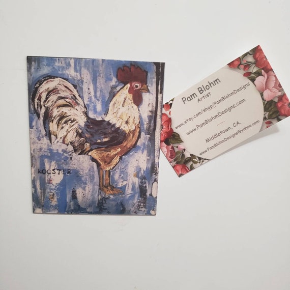Farmhouse Fridge MAGNET "Rooster " farmhouse small art -Country home decor - kitchen small art - Small gift- Rooster Spirit animal -
