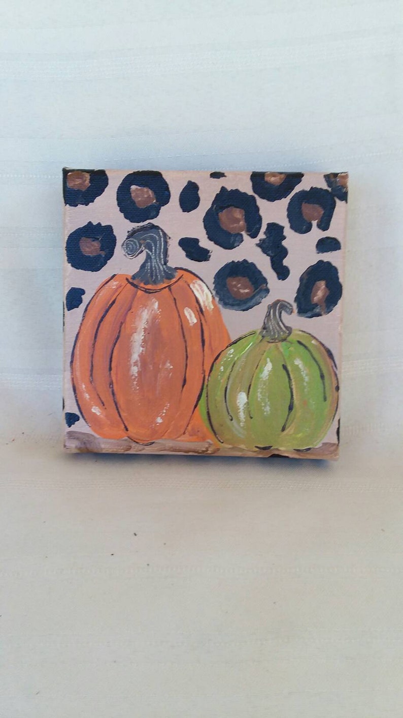 Abstract Wild Art Pumpkins / original acrylic 6x6 | Etsy
