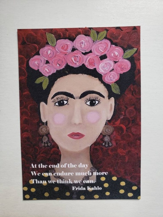 Frida Magnet - Frieda Kahlo quote "Woman's Strength" - small gift idea under 10- Inspirational fridge Quote Magnet - 3.5x4.75